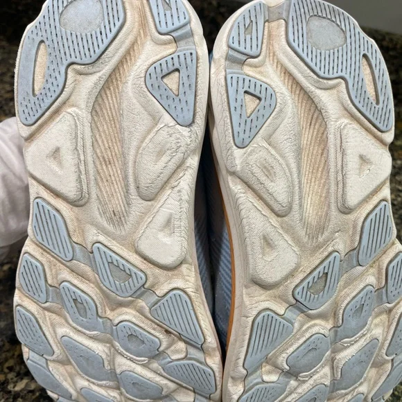 Hoka Light Blue and Peach Athletic Shoes Clifton nine size 10, ladies - Picture 6 of 10